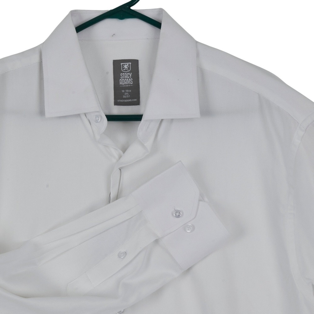 Stacy Adams Modern Fit White Dress Shirt 18 1/2 Neck 36 37 Sleeve 2XL READ - Picture 1 of 16